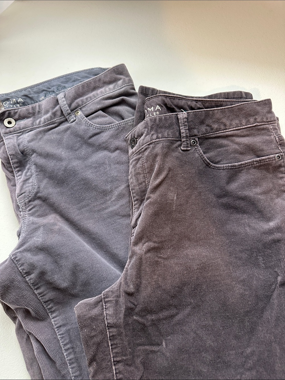 Corduroy womens Pants in Gray 2 pair sz 14p